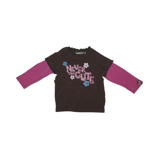 Långärmad T-shirt från LINDEX - Storlek 86 - Brun & Rosa