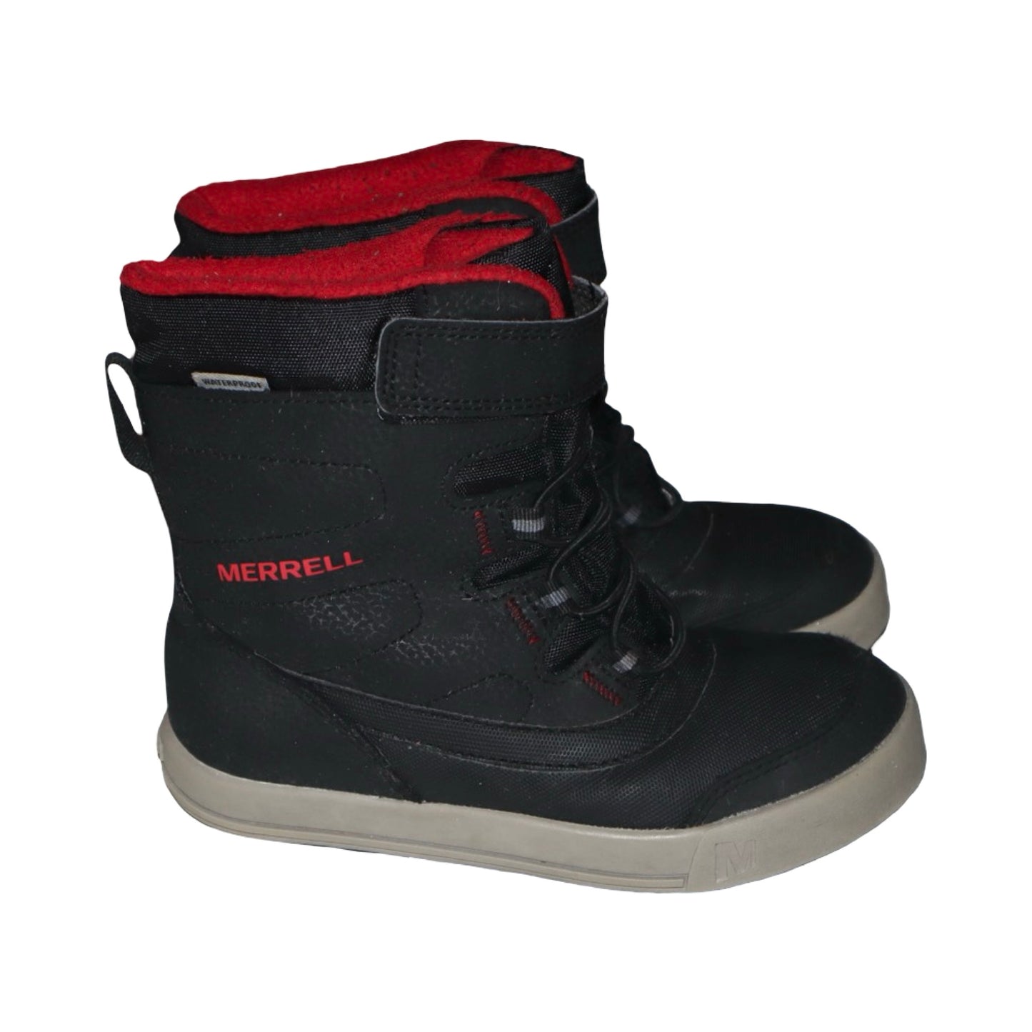 Vinterkängor från MERRELL - Storlek 31 (Innermått 20 cm) - Svart & Röd
