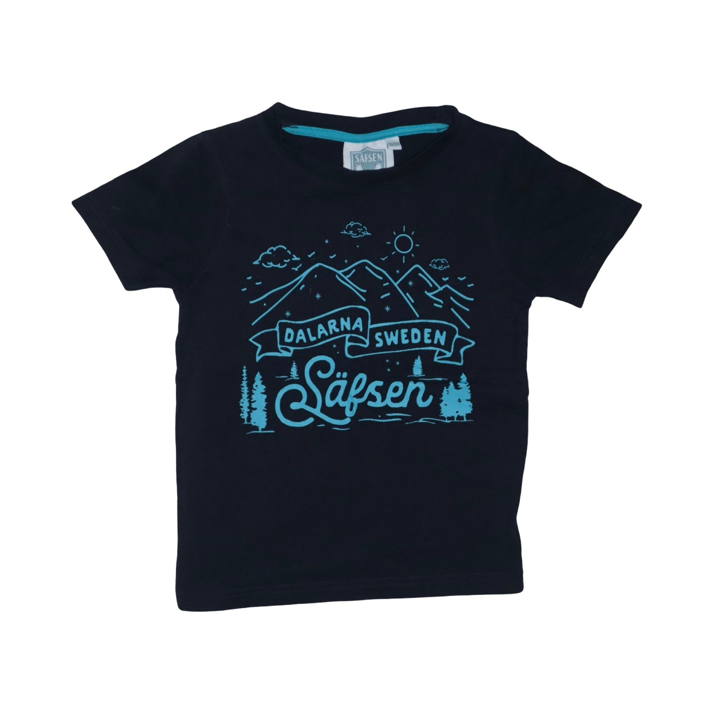 Kortärmad T-shirt (3 Pack) från SÄFSEN - Storlek 98/104 - Blå & Orange (Multi)