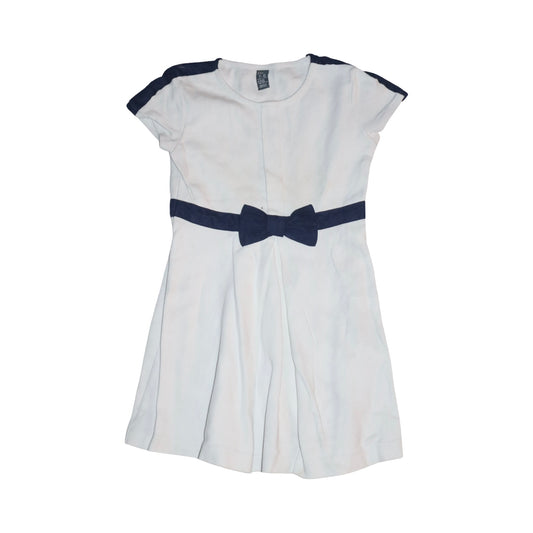 Kortärmad Klänning från Zara Kids - Storlek 128 - Vit & Mörkblå