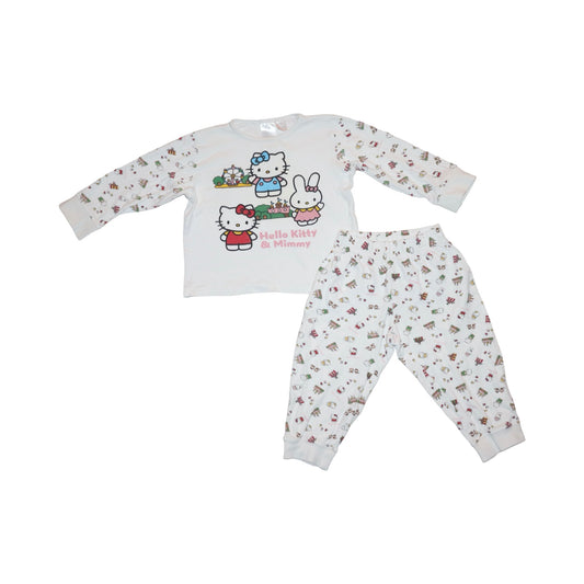 Pyjamas Tröja & Byxor Matchande Set från H&M - Storlek 86/92 - Vit (Multi)