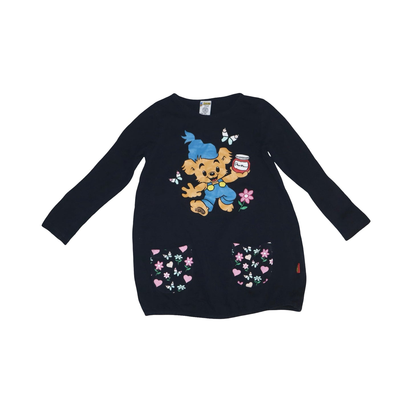 BAMSE Långärmad Klänning från LINDEX - Storlek 104 - Mörkblå (Multi)