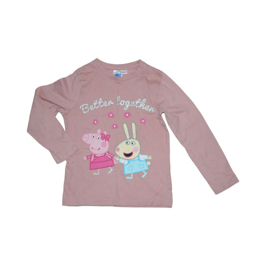 Långärmad T-shirt från Peppa Pig - Storlek 110/116 - Rosa (Multi)