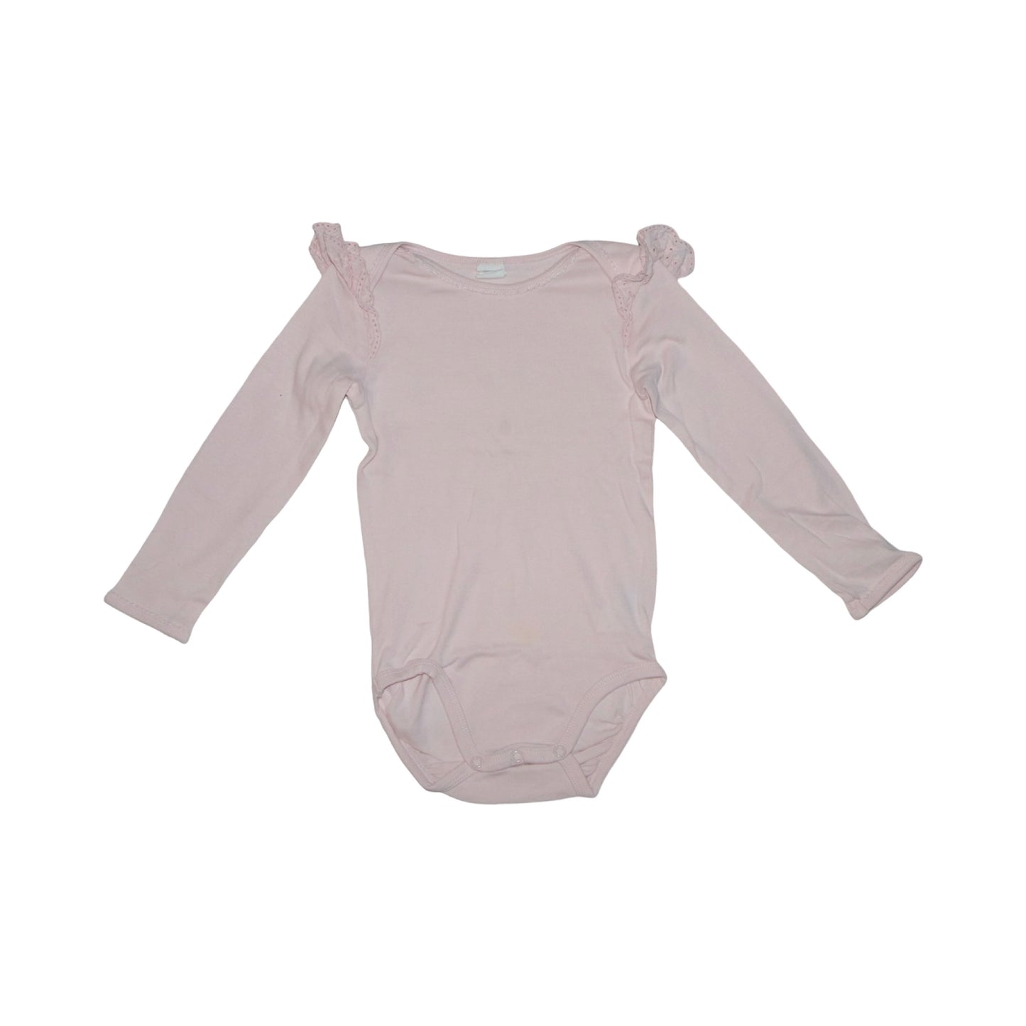 Långärmad Body (2 Pack) från H&M - Storlek 98 - Ljusrosa & Vit