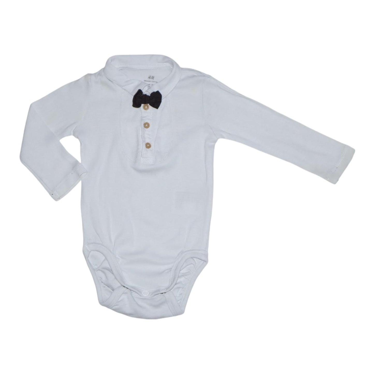 Långärmad Body från H&M - Storlek 68 - Vit