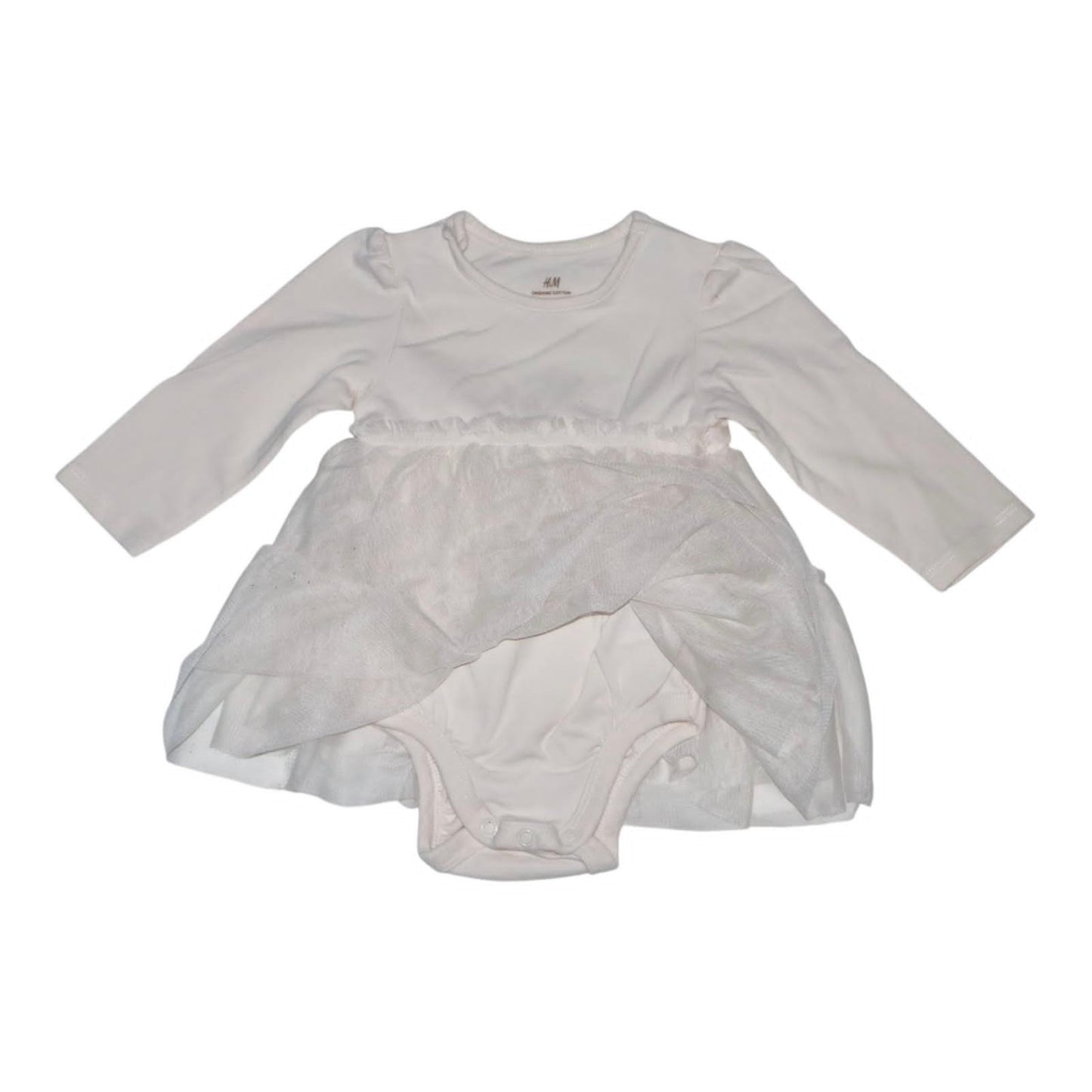 Fest Klänning med inbyggd Body från H&M - Storlek 62 - Ljusrosa