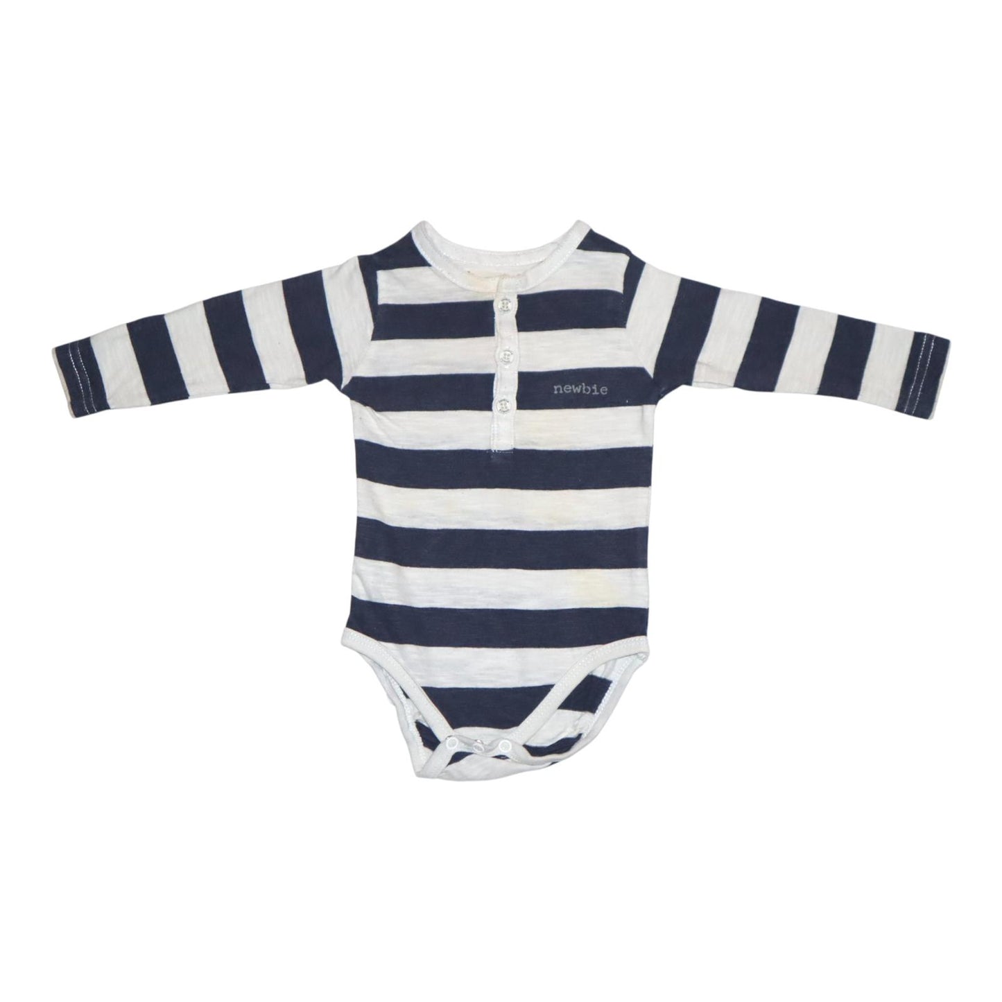 Långärmad Body från newbie - Storlek 62 - Mörkblå & Vit