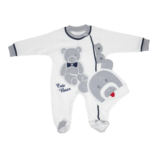 Pyjamas & Mössa Matchande Set från bertoby - Storlek 62 - Vit