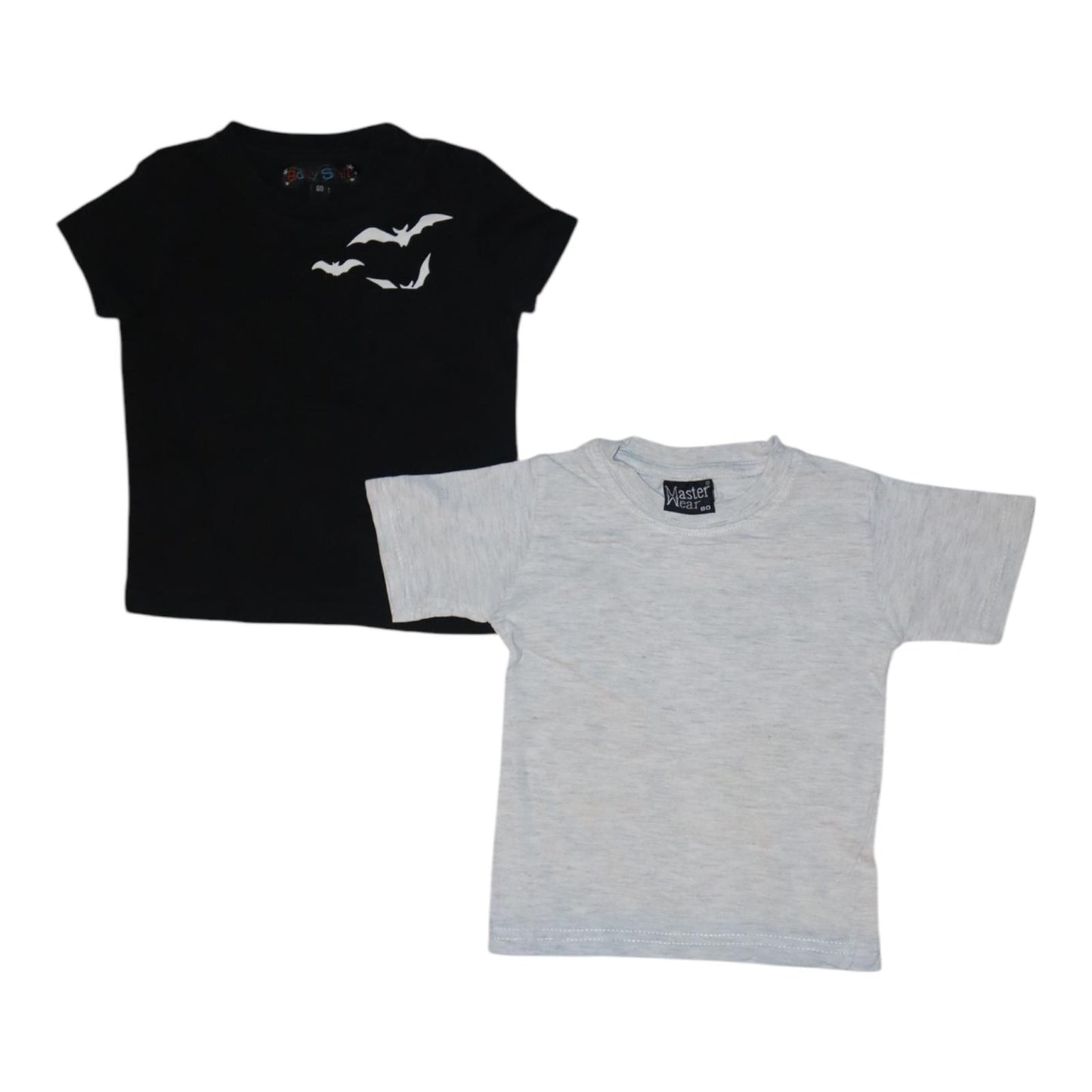 Kortärmad T-shirt (2 Pack) från Baby Skill - Storlek 80 - Svart & Ljusgrå