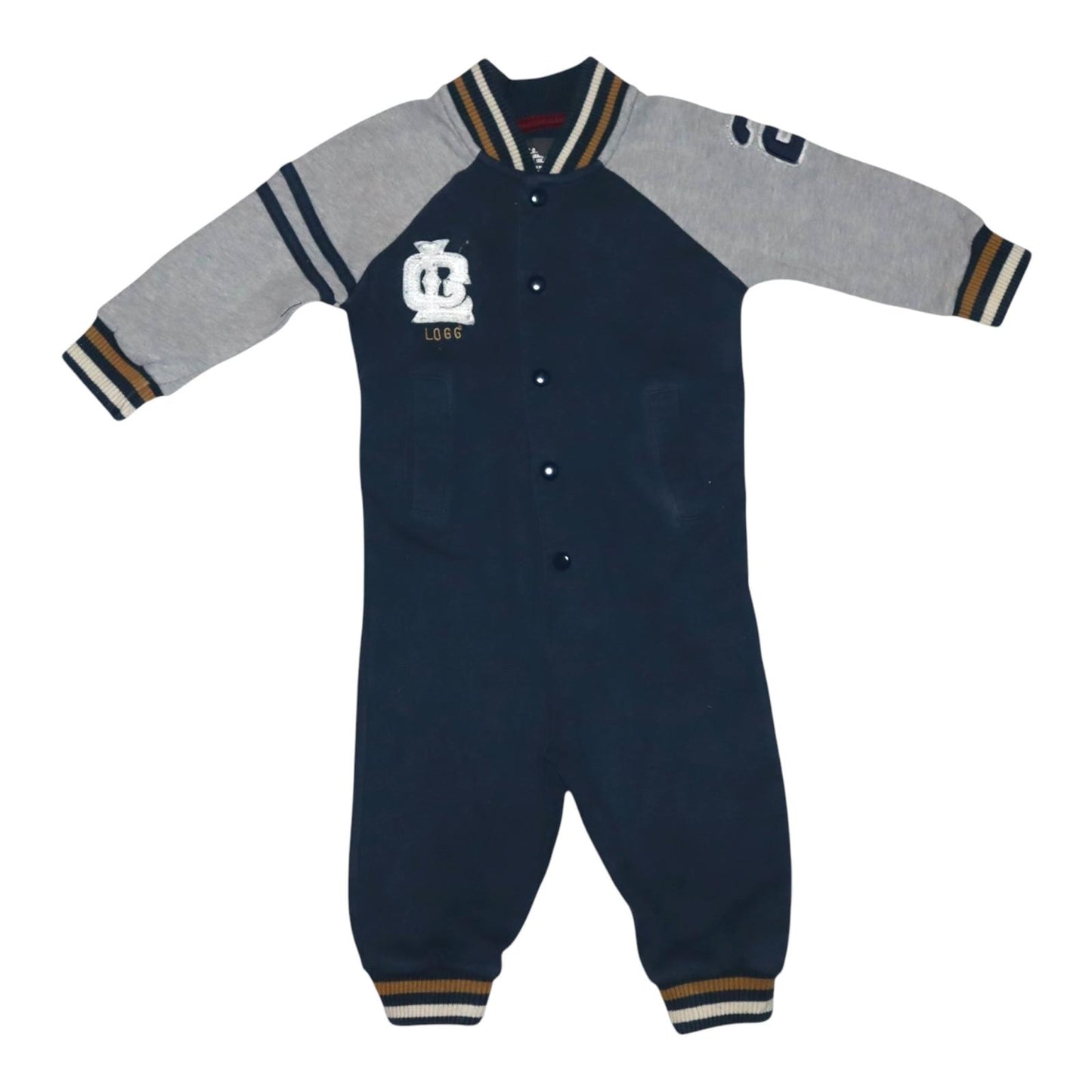 Tjock Jumpsuit från H&M L.O.G.G - Storlek 68 - Mörkblå & Grå