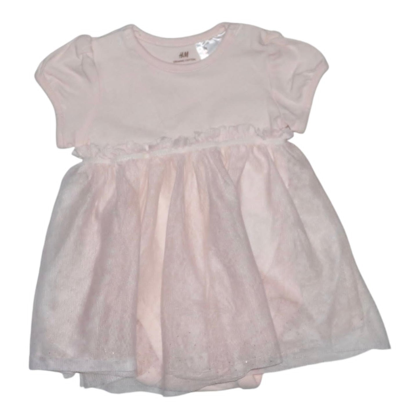 Fest Klänning med inbyggd Body från H&M - Storlek 62 - Ljusrosa