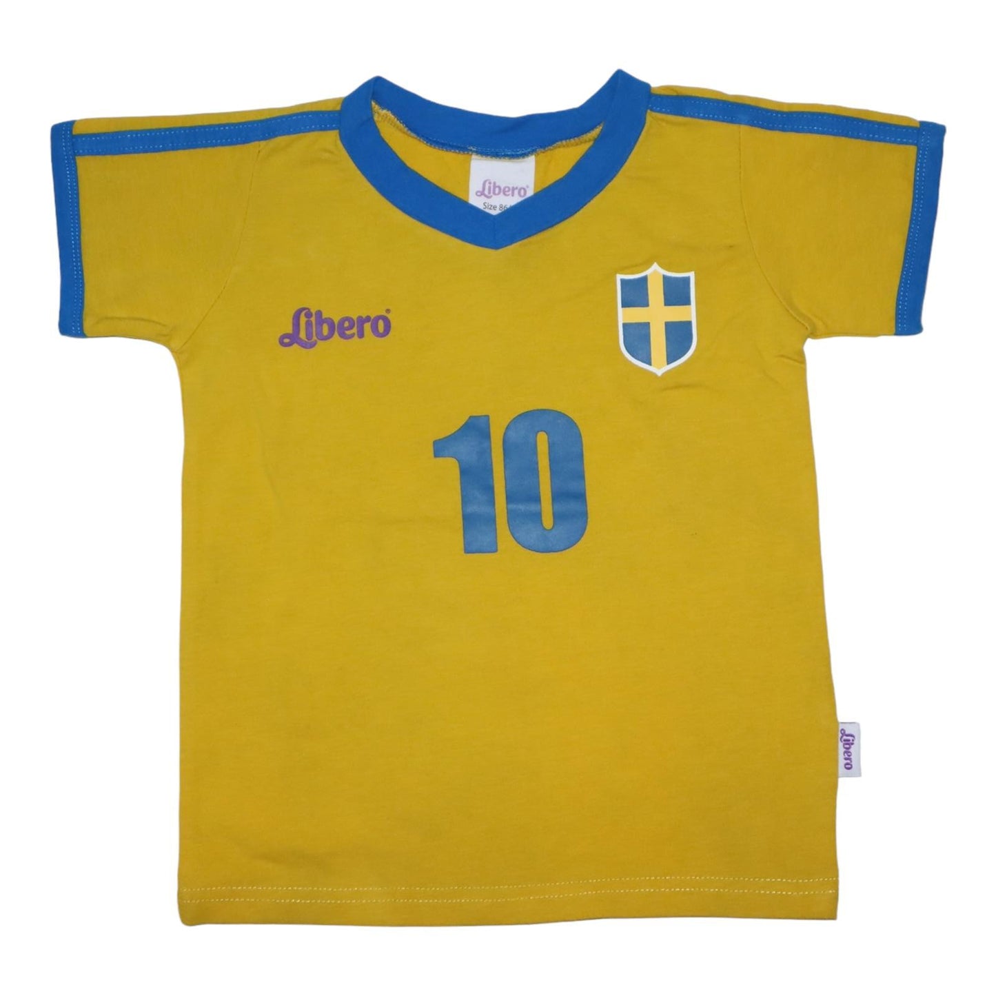 Sverige T-shirt från libero - Storlek 86/92 - Gul