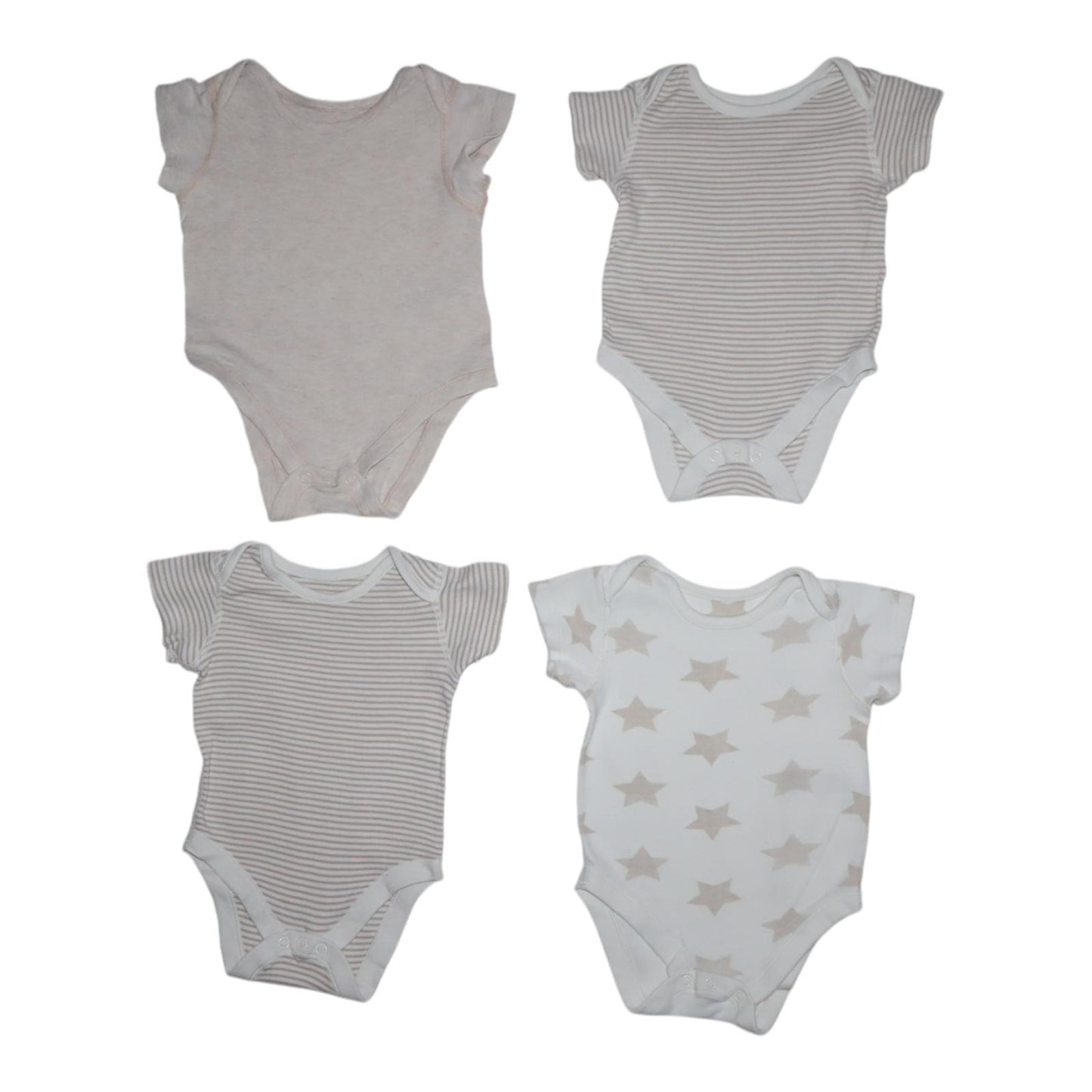 Kortärmad Body (4 Pack) från M&S - Storlek 68 - Beige & Vit