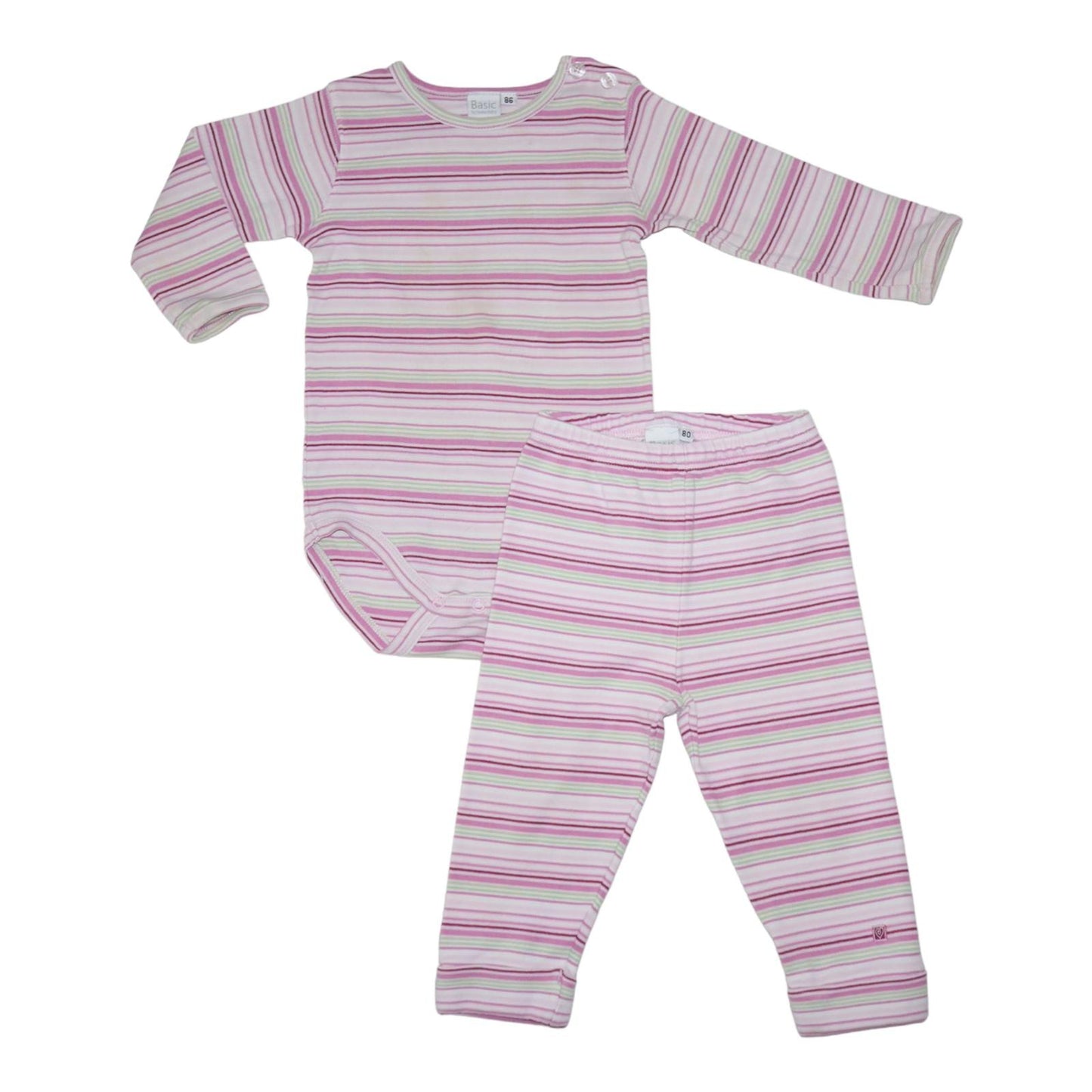 Långärmad Body & Byxor Matchande set från LINDEX - Storlek 80/86 - Rosa