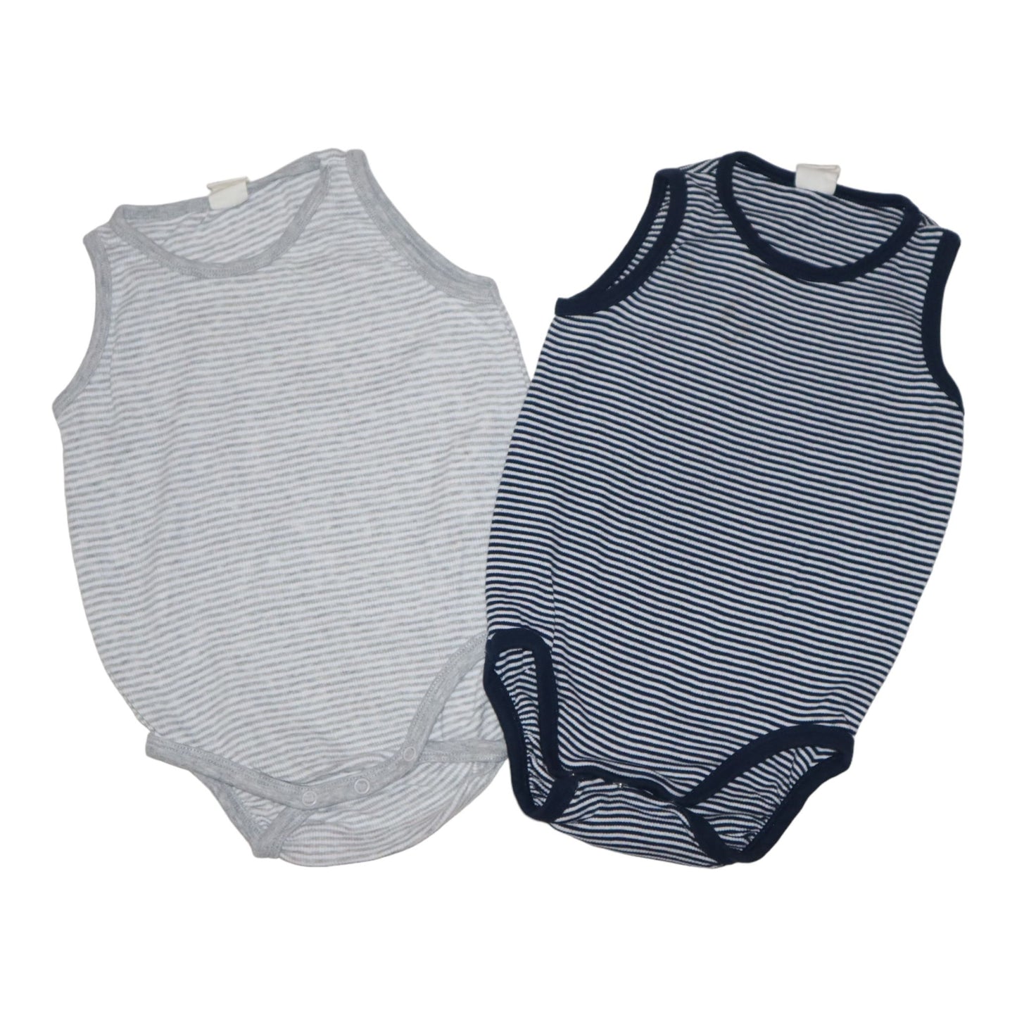 Linne Body (2 Pack) från H&M - Storlek 80 - Grå & Mörkblå