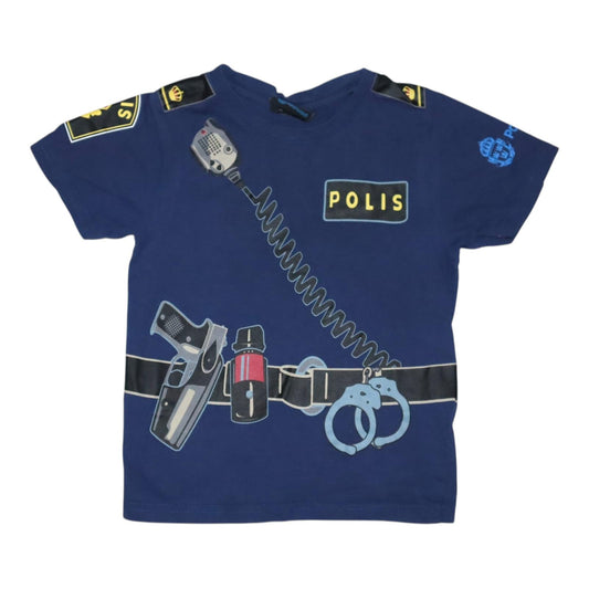 Kortärmad T-shirt från Polismuseet - Storlek 98 - Mörkblå