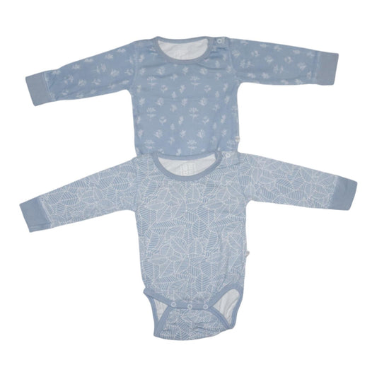 Långärmad Body (2 Pack) från BEBE - Storlek 60 - Ljusblå
