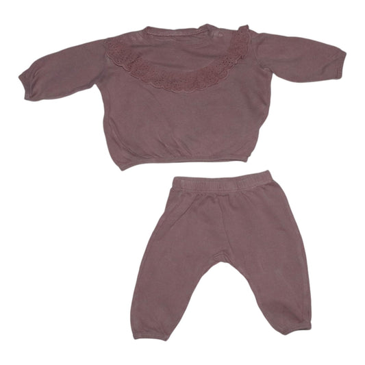 Långärmad Body & Byxor Matchande Set från H&M - Storlek 62 - Ljusrosa