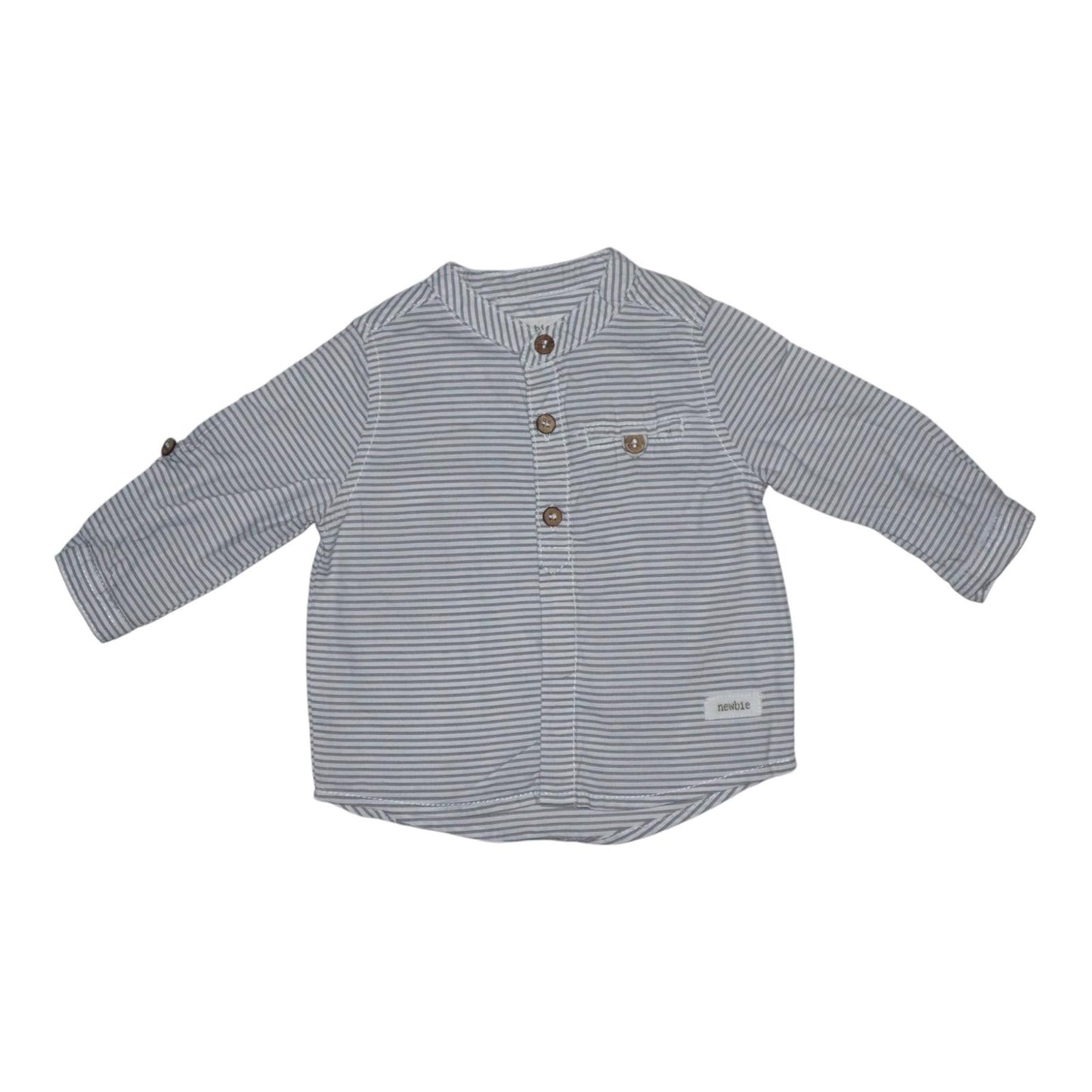 Långärmad Skjorta från newbie - Storlek 62 - Ljusblå & Vit