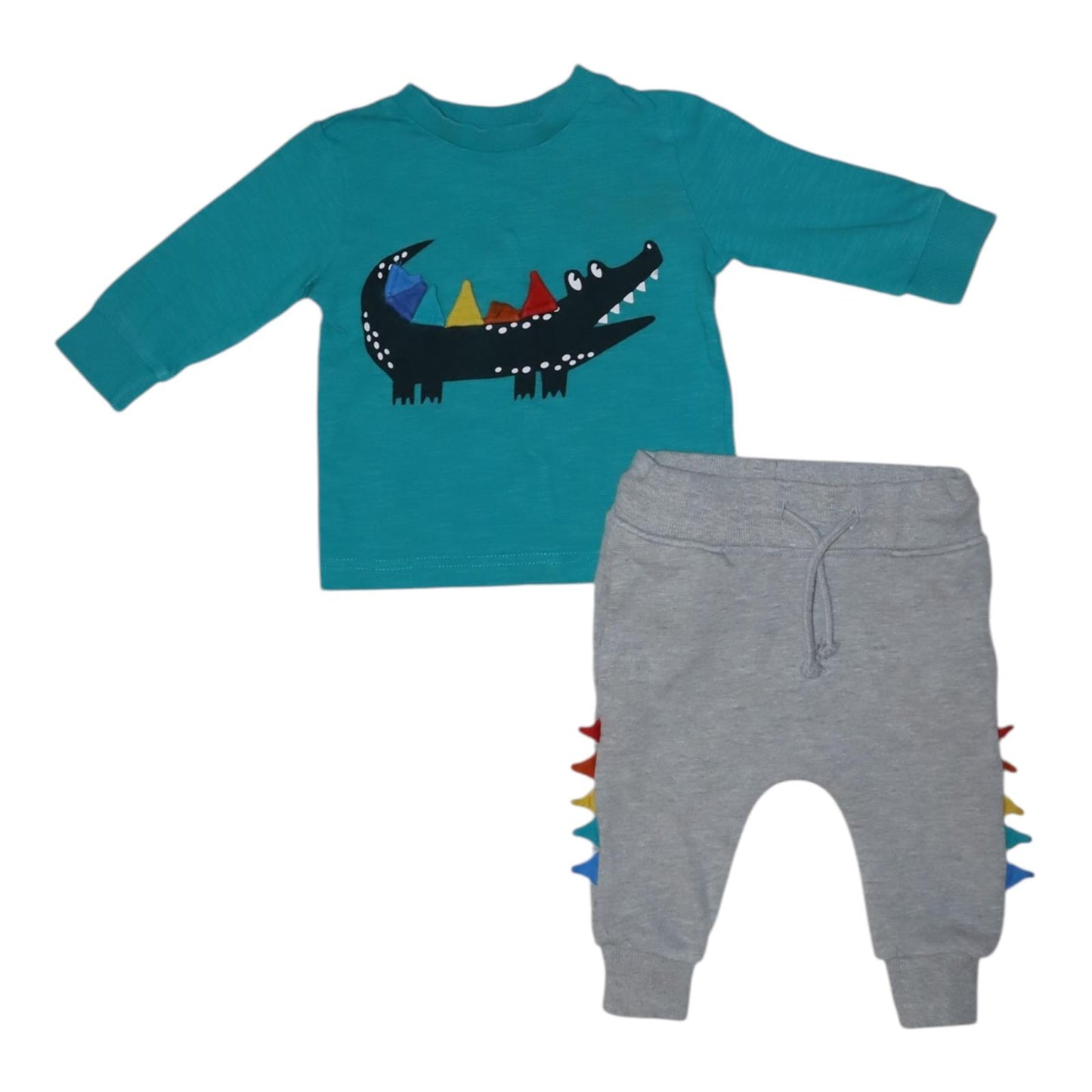 Tröja & Byxor Matchande Set från next - Storlek 74 - Grön & Grå