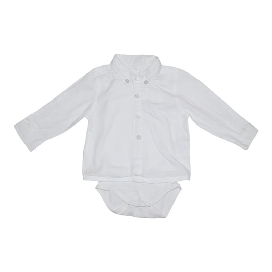 Långärmad Skjorta med inbyggd Body från name it - Storlek 68 - Vit