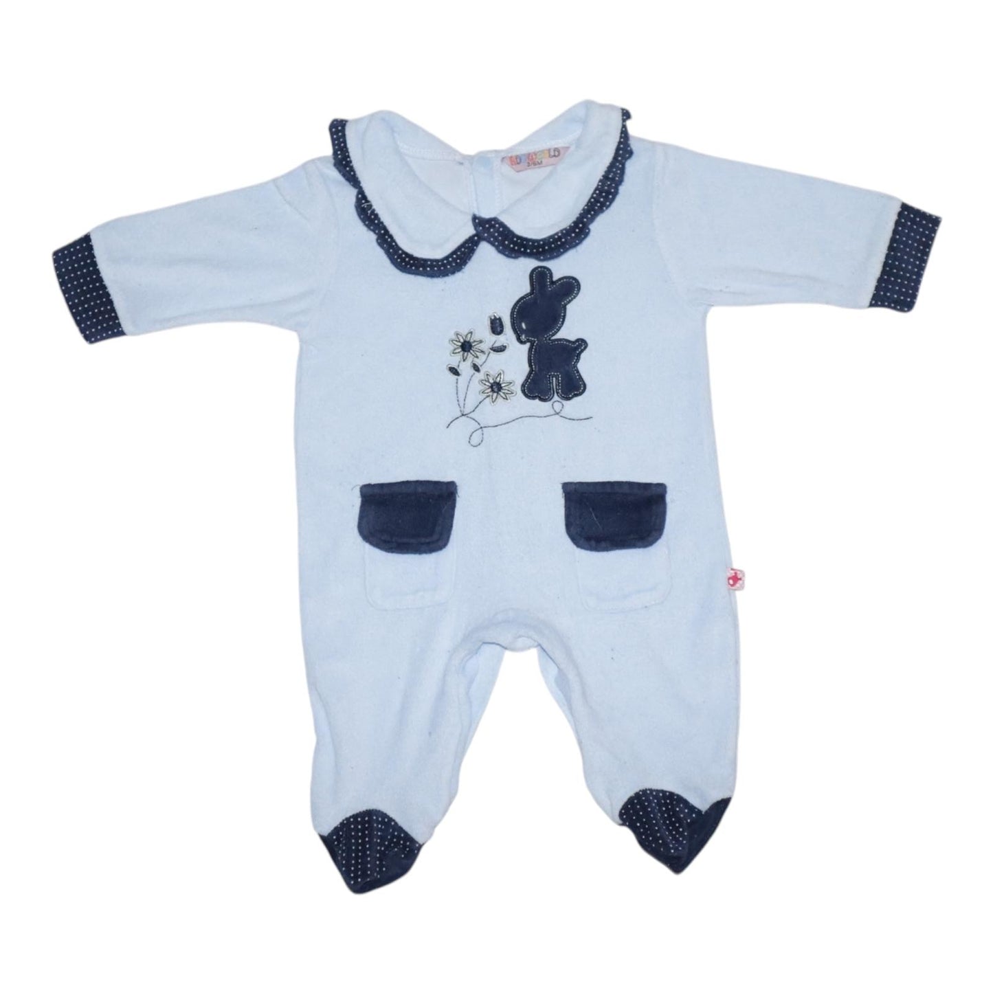 Jumpsuit i fleece från KIDSWORLD - Storlek 62/68 - Ljusblå
