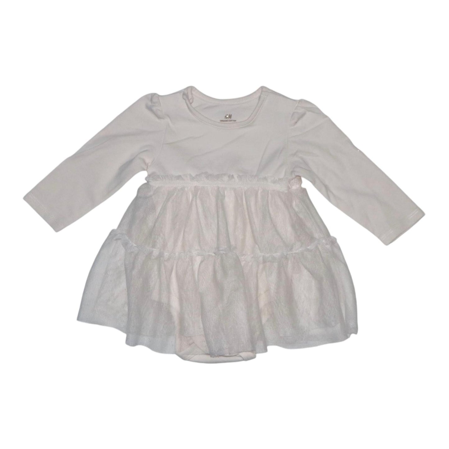 Fest Klänning med inbyggd Body från H&M - Storlek 62 - Ljusrosa