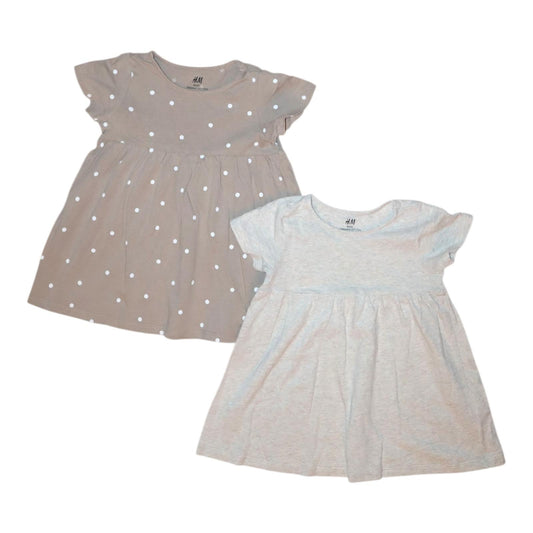 Kortärmad Klänning (2 Pack) från H&M - Storlek 86 - Beige & Ljusbrun