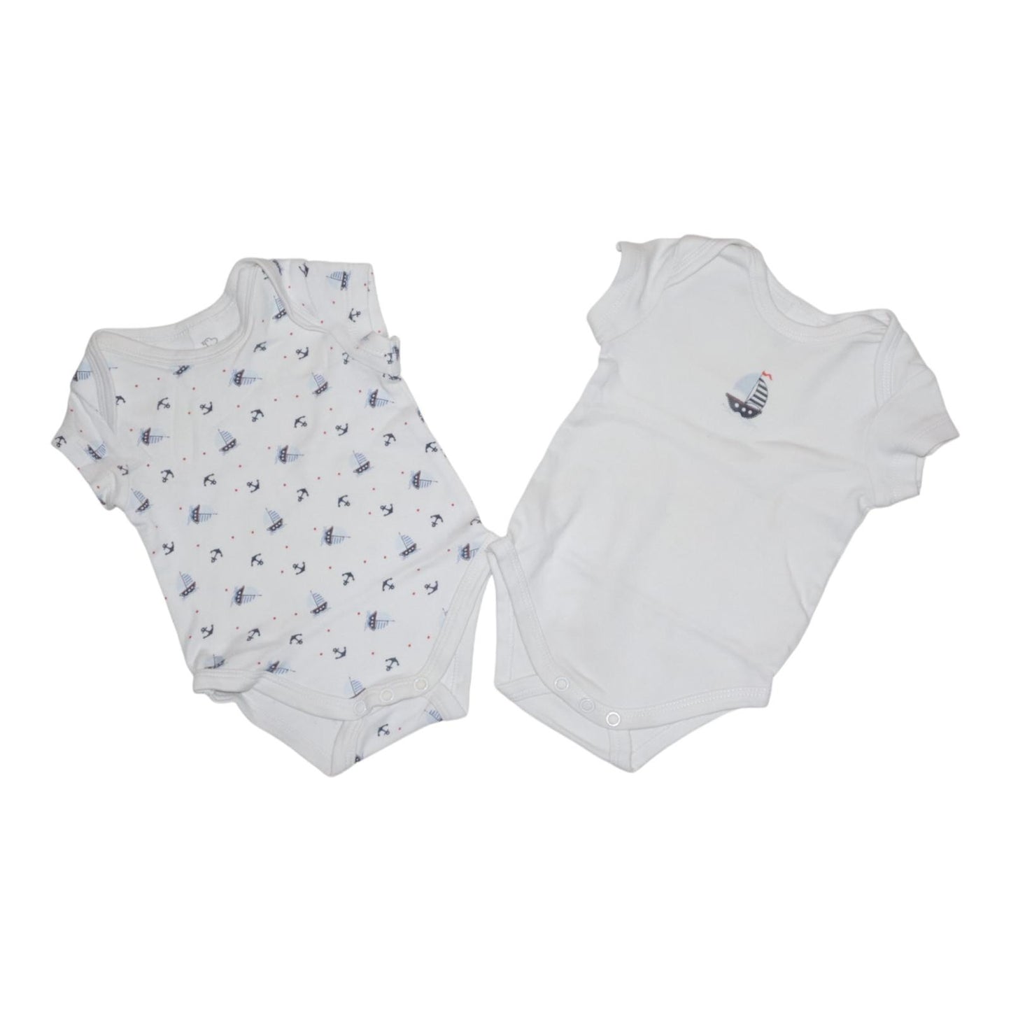 Kortärmad Body (2 Pack) från baby club - Storlek 56 - Vit