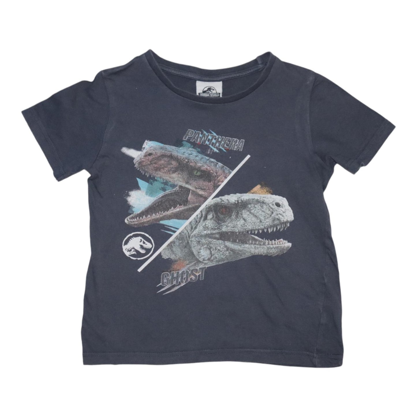 Kortärmad T-shirt (2 Pack) från H&M & JURASSIC WORLD - Storlek 110/116 - Mörkblå & Grå