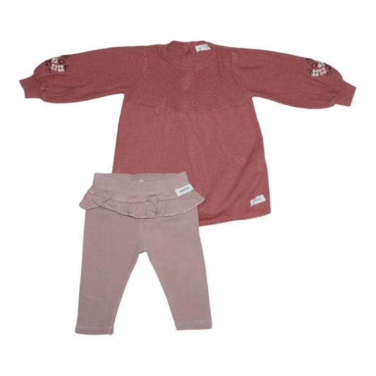 Klänning & Byxor Matchande set från newbie - Storlek 68 - Rosa & Ljusrosa