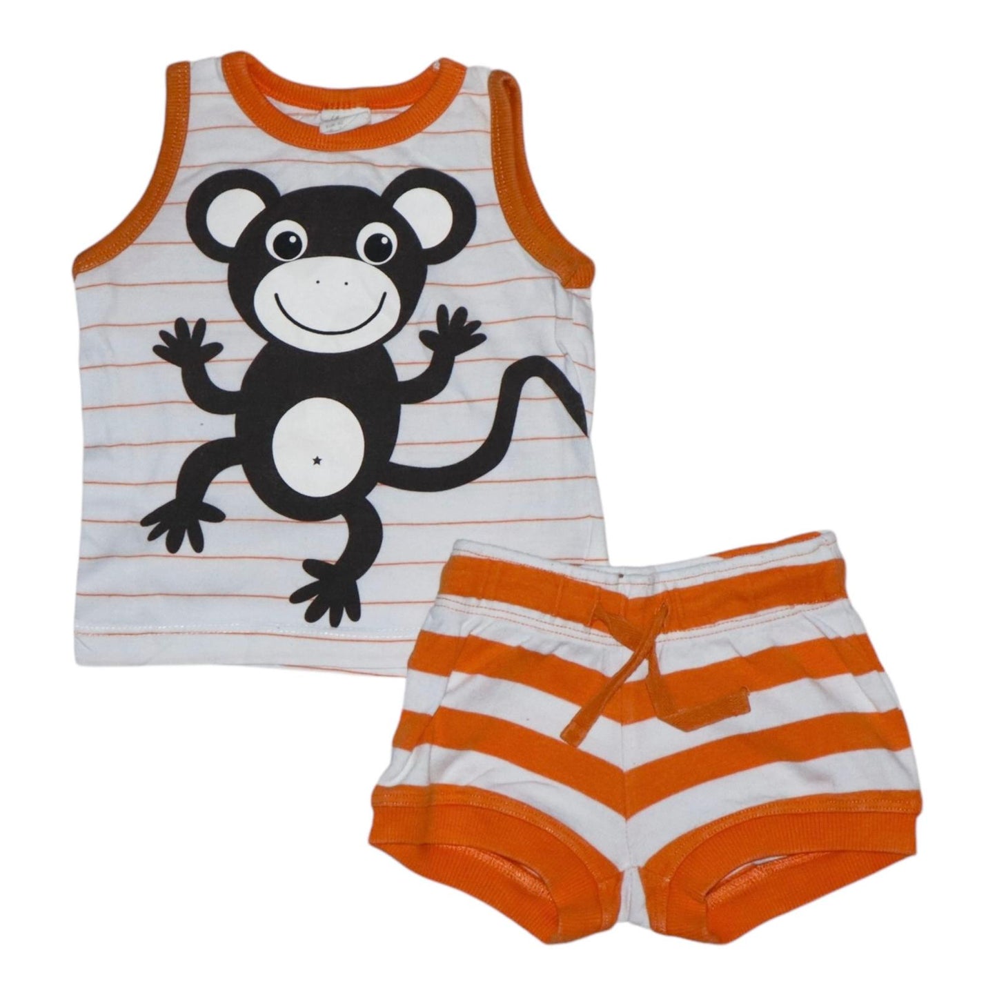 Linne & Shorts Matchande Set från H&M - Storlek 62 - Vit & Orange