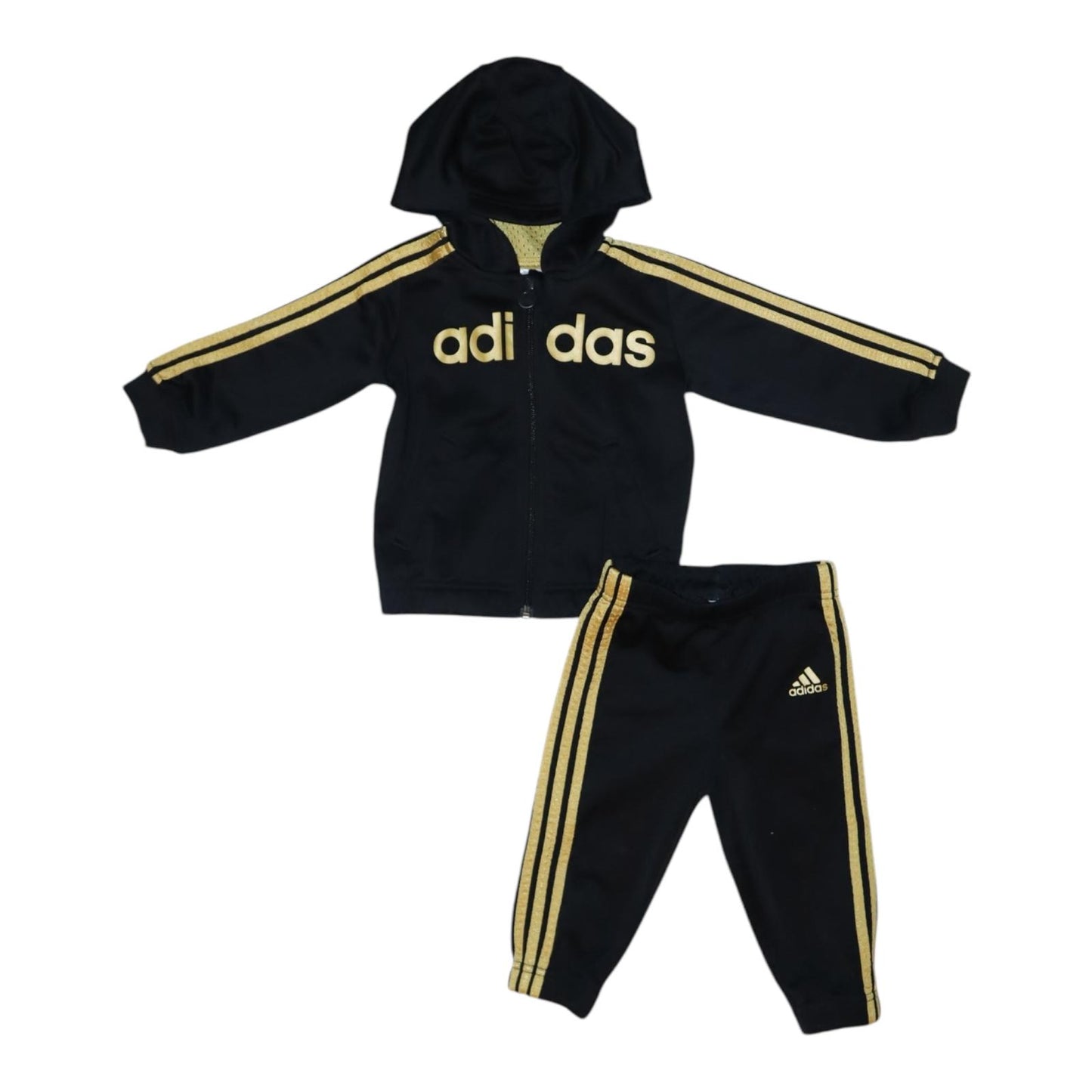 Tränings Jacka & Byxor Matchande Set adidas - Storlek 80 - Svart & Gul