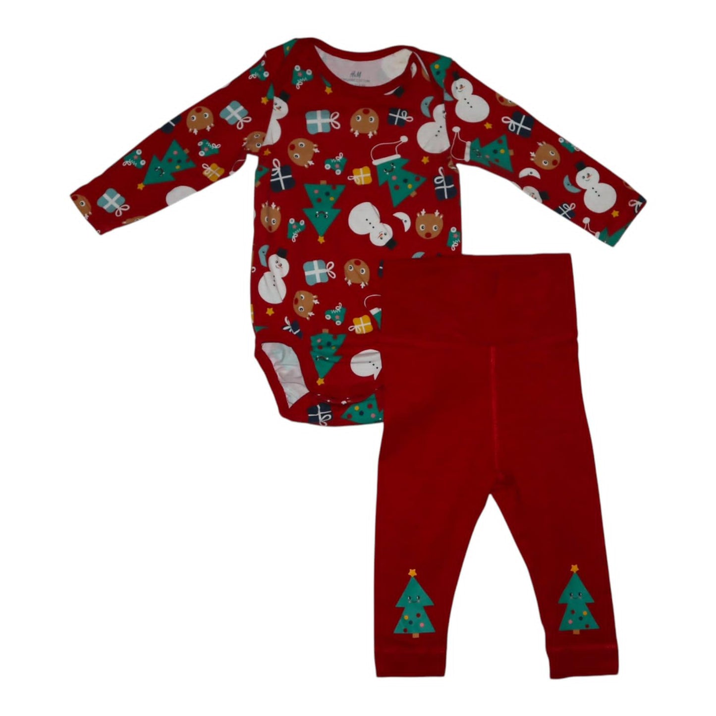 Långärmad Body & Byxor från H&M - Storlek 68 - Röd