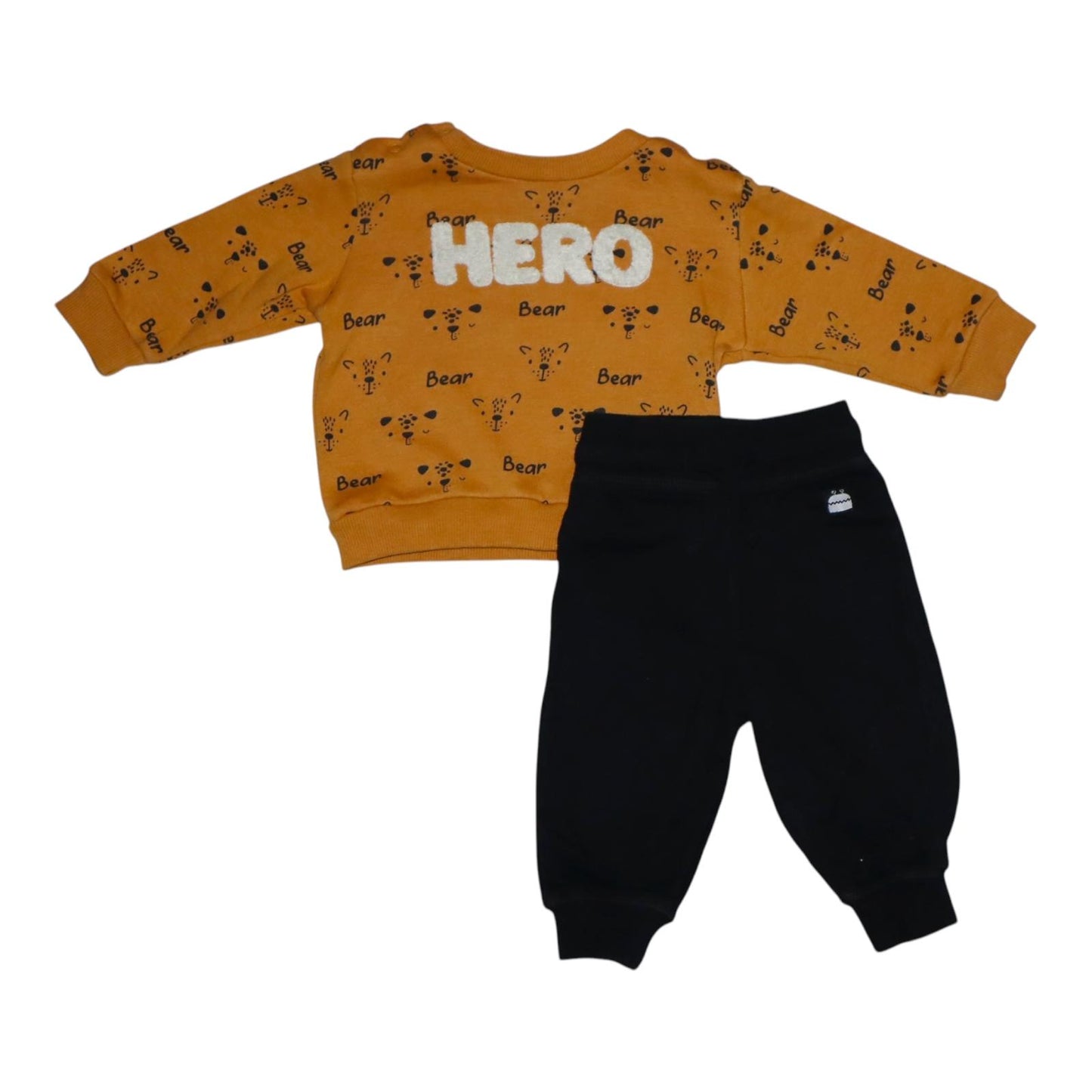 Tröja & Byxor Matchande Set från Topomini & Kaxs - Storlek 68 - Gul & Svart