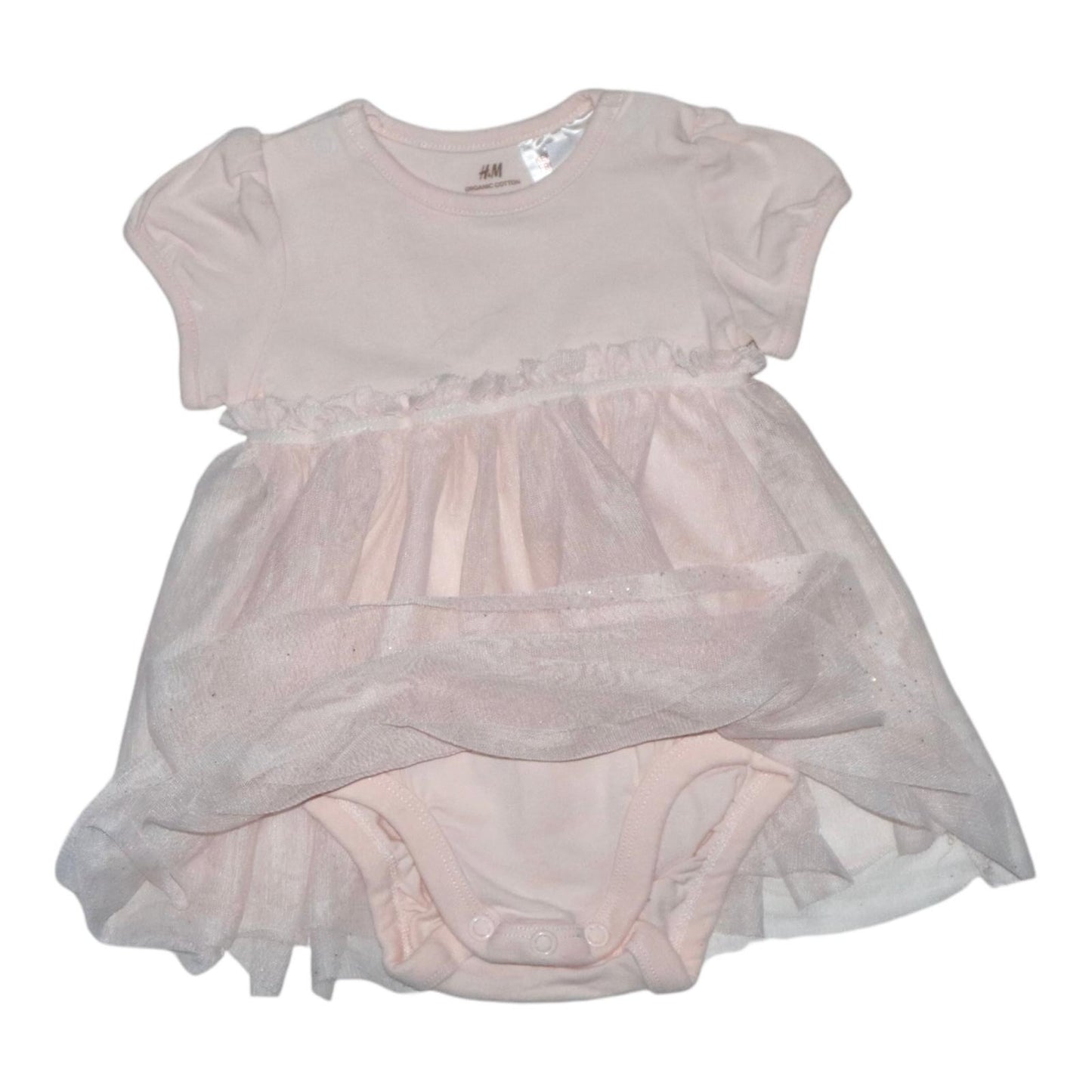 Fest Klänning med inbyggd Body från H&M - Storlek 62 - Ljusrosa