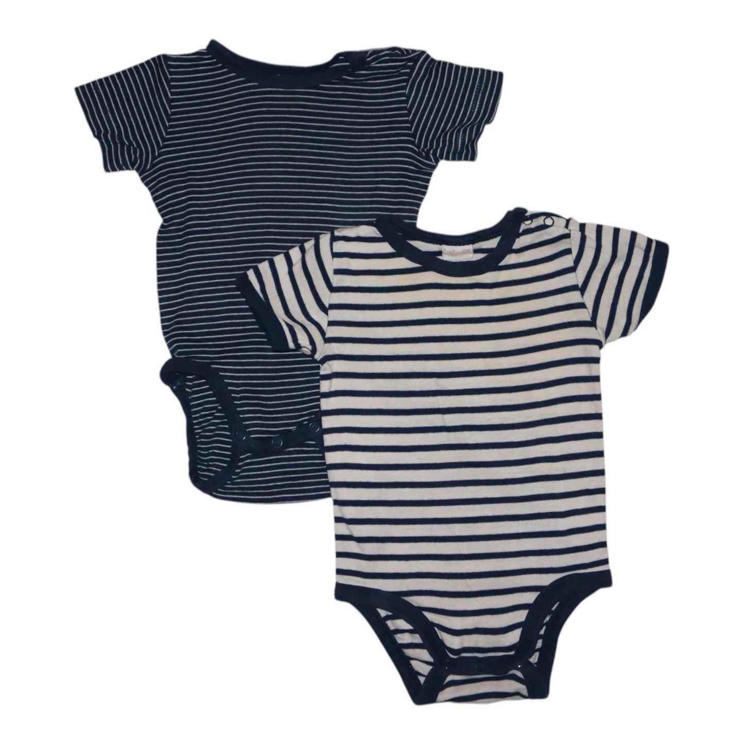 Kortärmad Body (2 Pack) från LINDEX & H&M - Storlek 68 - Mörkblå & Vit