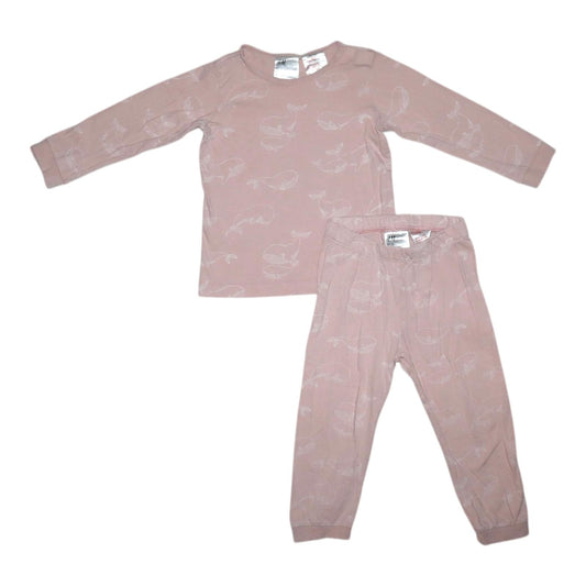 Pyjamas Tröja & Byxor Matchande Set från H&M - Storlek 92 - Ljusrosa