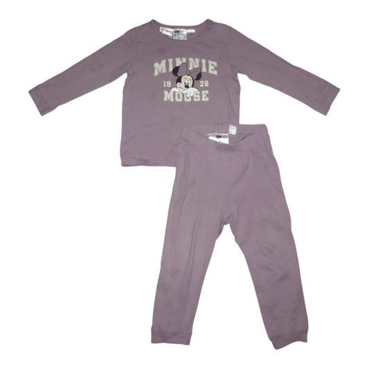 Pyjamas Tröja & Byxor Matchande Set från H&M - Storlek 92 - Ljuslila