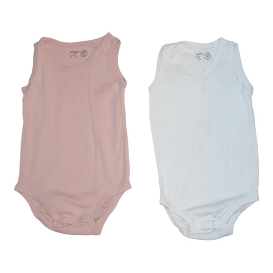 Linne Body (2 Pack) från LINDEX - Storlek 74 - Ljusrosa & Vit