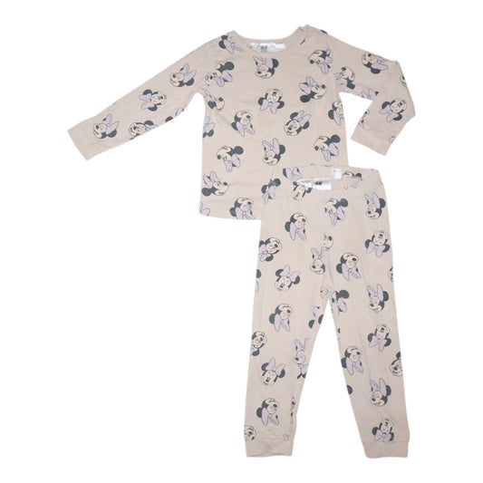 Pyjamas Tröja & Byxor Matchande Set från H&M - Storlek 92 - Beige