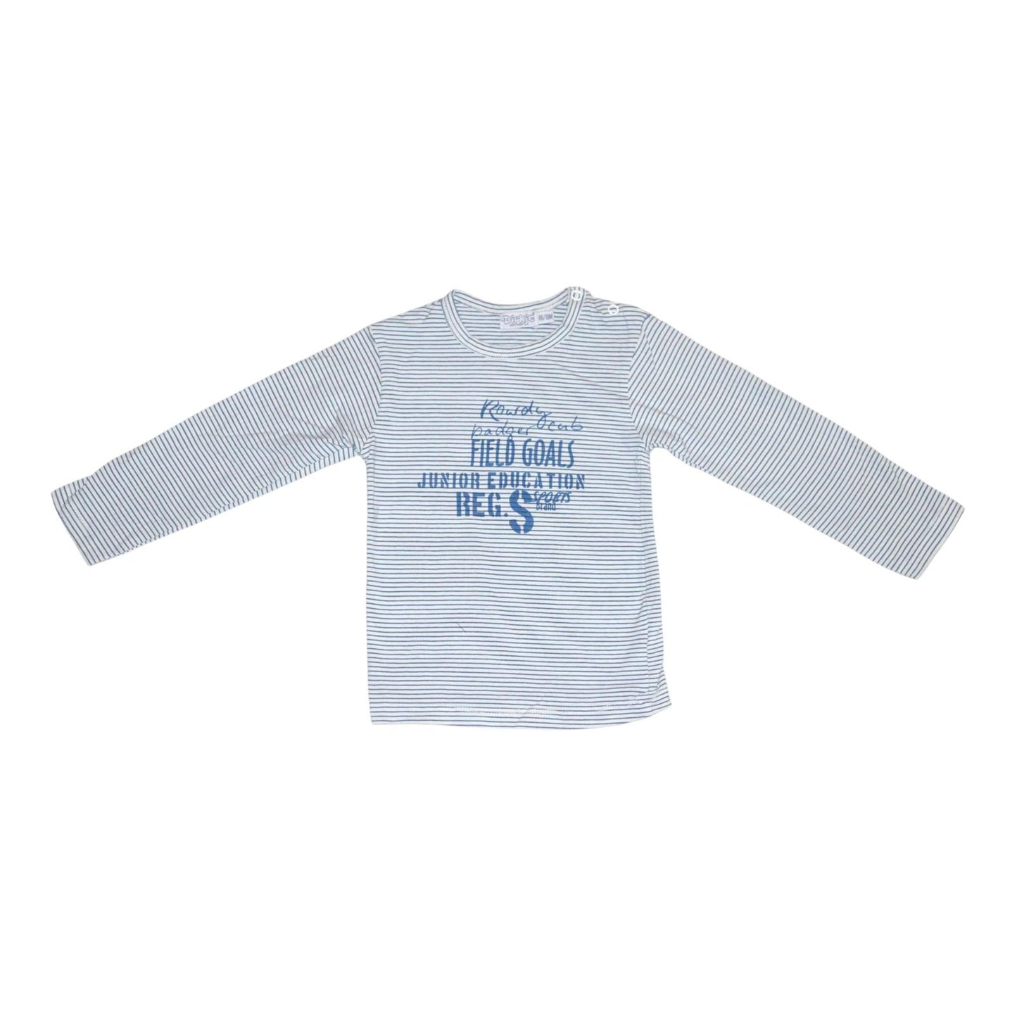 Långärmad T-shirt från Dirkje - Storlek 86 - Vit & Blå