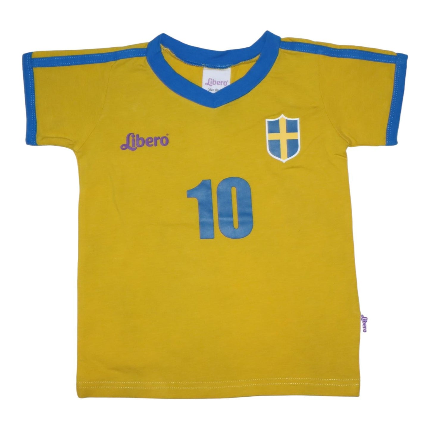 Sverige T-shirt från libero - Storlek 86/92 - Gul