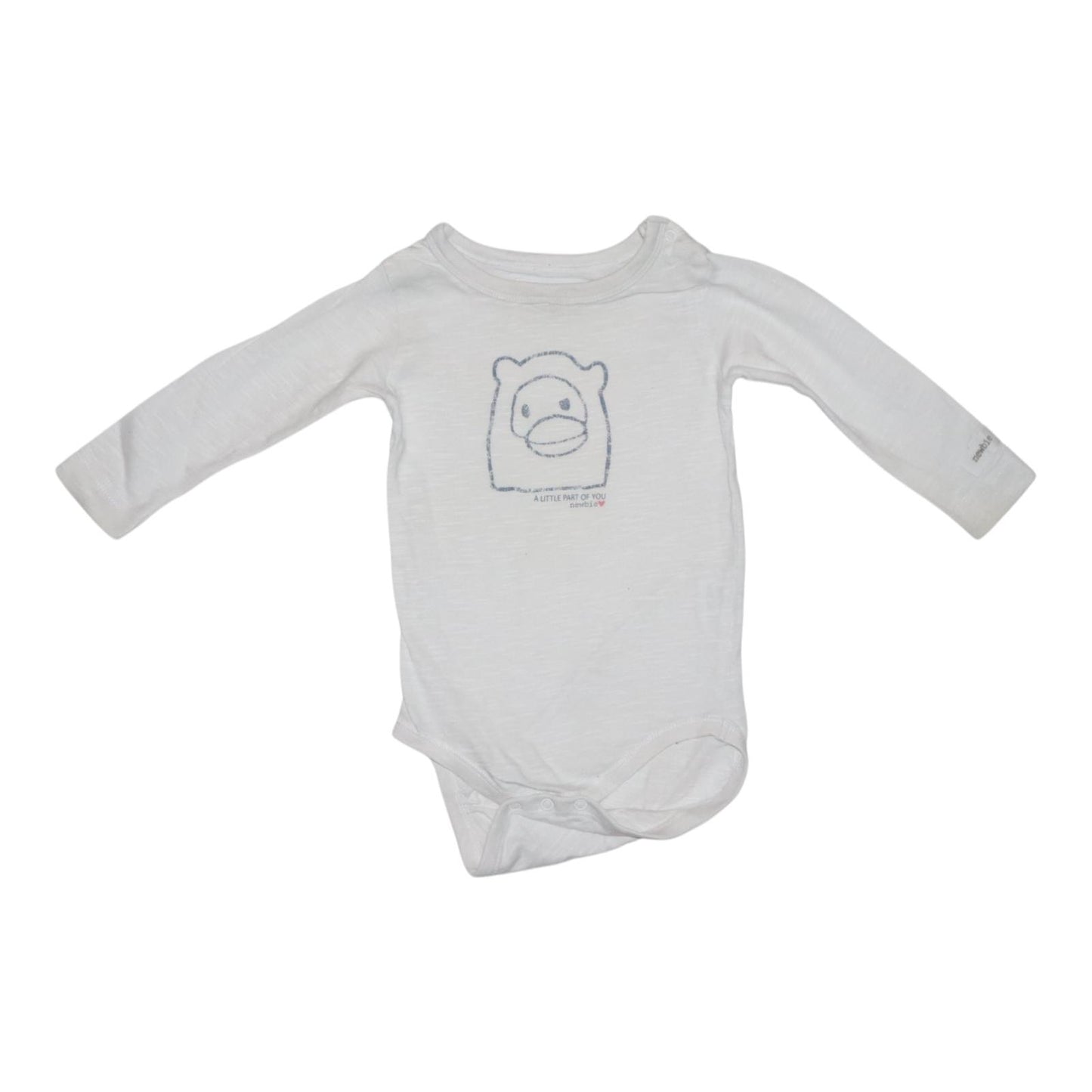 Långärmad Body från newbie - Storlek 68 - Vit